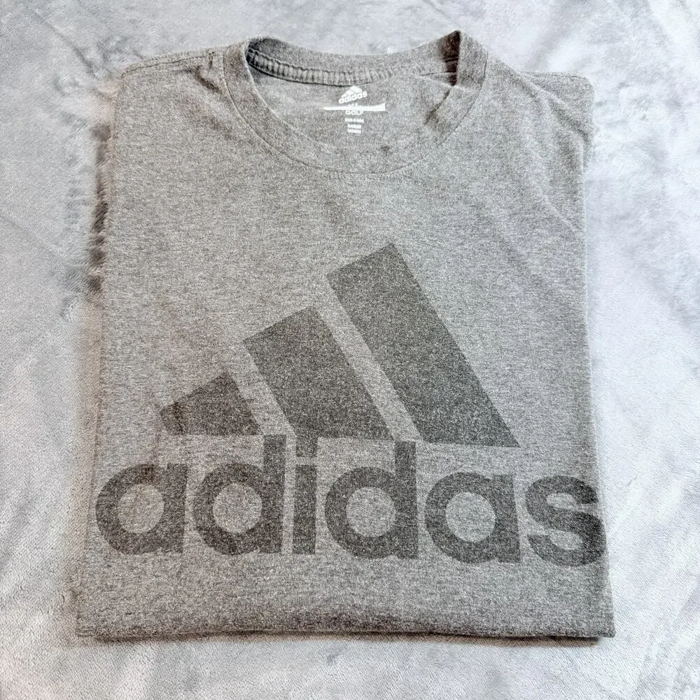 Adidas Mens Logo Tee Golf T-Shirt Sz XL Gray